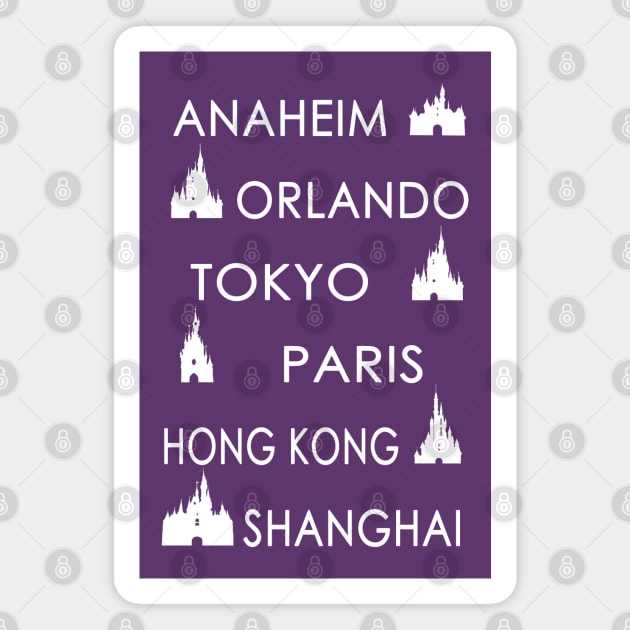 My Cities (White on Color) Magnet by DevonDisneyland